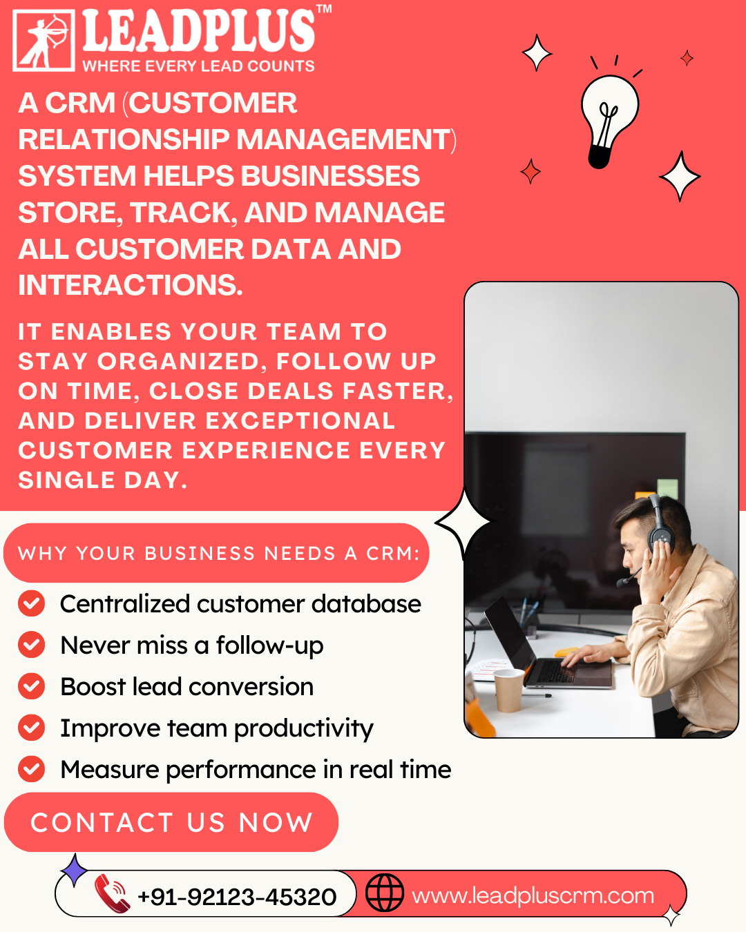 A split-screen image showing a digital dashboard displaying customer data on one side and a happy business team collaborating on the other-illustrating the connection between technology and human relationship management.